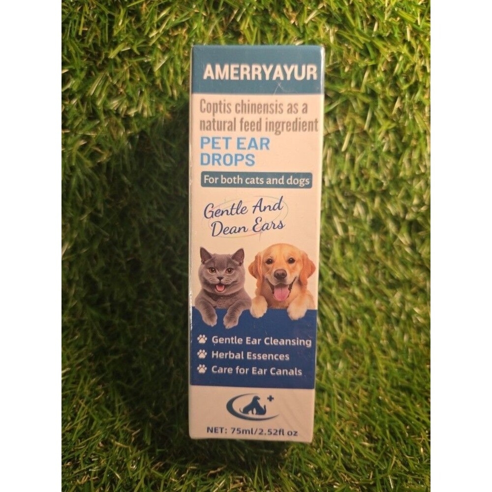 Ear Drops for Dogs and Cats Yeast Infection, Itchy Ear Relief Cleaning Solution